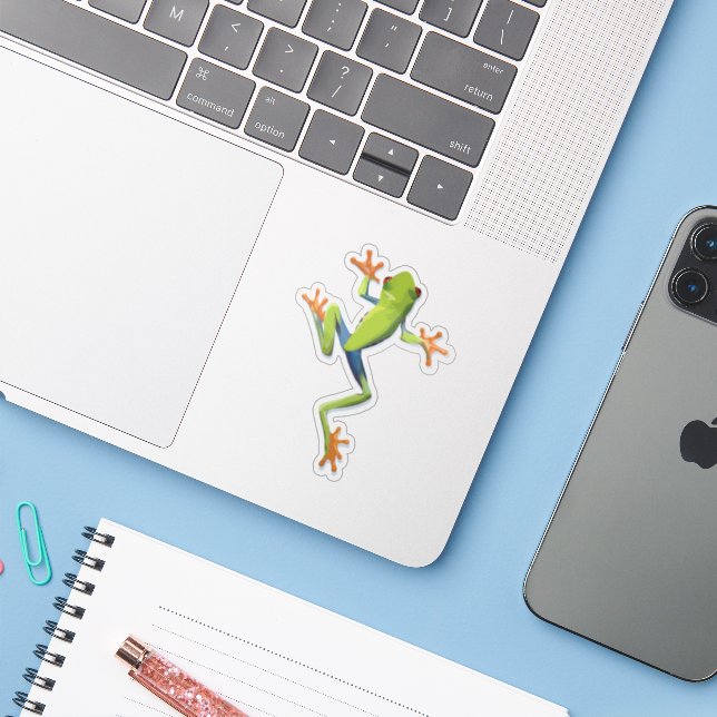 Greenery Amphibian Tree-Frog (Laptop w/ iPhone)