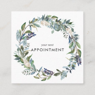 Greenery And Blue Flowers Appointment Card