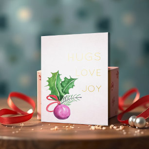 Greenery and Christmas Ball Watercolor Art