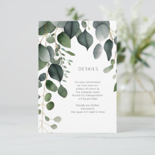 Greenery and Eucalyptus Wedding Details Enclosure Card