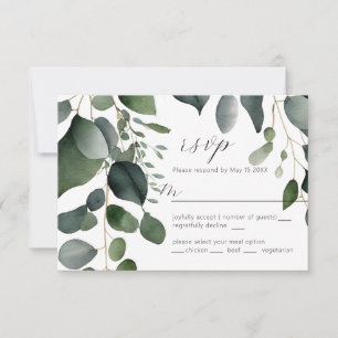 Greenery and Eucalyptus Wedding RSVP Card