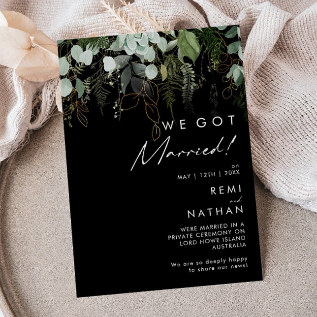 Greenery and Gold | Black Elopement Announcement (Creator Uploaded)