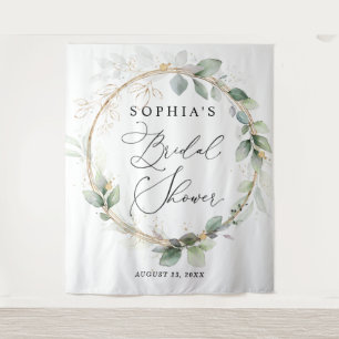 Greenery and Gold Bridal Shower Tapestry