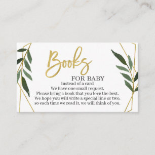 Greenery and gold bring a book enclosure card