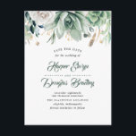 Greenery and Gold Elegant Botanical Save the Date Announcement Postcard<br><div class="desc">Green and gold plants elegant modern save the date postcards</div>