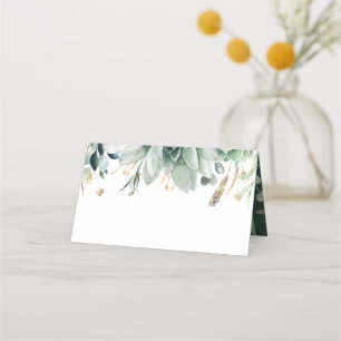 Greenery and Gold Elegant Garden Wedding Place Card