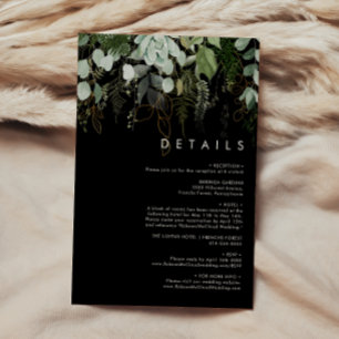 Greenery and Gold Leaf   Black Details Enclosure Card
