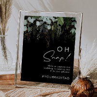 Greenery and Gold Leaf | Black Oh Snap Hashtag