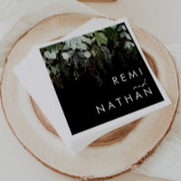Greenery and Gold Leaf | Black Wedding