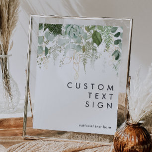Greenery and Gold Leaf Cards and Gifts Custom Poster