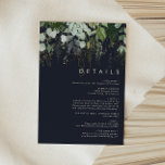 Greenery and Gold Leaf | Dark Navy Details Enclosure Card<br><div class="desc">We designed this greenery and gold leaf | dark navy details enclosure card to complete your simple yet elegant boho wedding. It features modern green and white eucalyptus leaf, fern foliage, a succulent flower, and minimal gold foil leaves. These elements give the feel of a whimsical watercolor enchanted forest, perfect...</div>