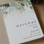 Greenery and Gold Leaf Folded Wedding Program Programme<br><div class="desc">We designed this greenery and gold leaf folded wedding program to complete your simple yet elegant boho wedding. It features modern green and white eucalyptus leaf, fern foliage, a succulent flower, and minimal gold foil leaves. These elements give the feel of a whimsical watercolor enchanted forest, perfect for any rustic,...</div>
