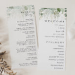 Greenery and Gold Leaf Wedding Program Programme<br><div class="desc">We designed this greenery and gold leaf wedding program to complete your simple yet elegant boho wedding. It features modern green and white eucalyptus leaf, fern foliage, a succulent flower, and minimal gold foil leaves. These elements give the feel of a whimsical watercolor enchanted forest, perfect for any rustic, bohemian...</div>