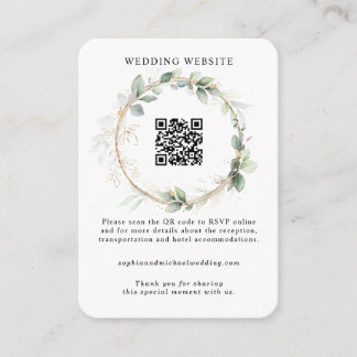 Greenery and Gold Wedding Enclosure Card