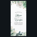 Greenery and Gold Wedding Programs Programme<br><div class="desc">Watercolor greenery and faux gold foil plants elegant wedding programs</div>