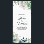 Greenery and Gold Wedding Programs Programme<br><div class="desc">Watercolor greenery and faux gold foil plants elegant wedding programs</div>