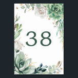 Greenery and Gold Wedding Table Number Cards<br><div class="desc">Greenery and white flowers Table Number Cards</div>