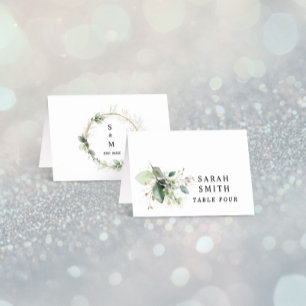 Greenery and Gold Wedding Table Place Card
