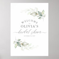 Greenery and Gold Wreath Elegant Bridal Shower