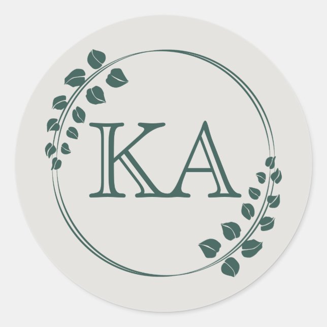 Greenery and Monogram Sticker (Front)