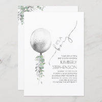 Greenery and Silver Glitter Balloon Baby Shower