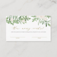 Greenery and White Flower How Many Corks Game Card