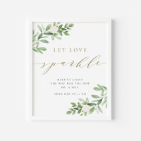 Greenery and White Flower Let Love Sparkle Wedding