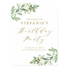 Greenery and White Flowers Birthday Party Welcome