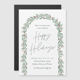 Greenery Arch Business Holiday Magnetic Card