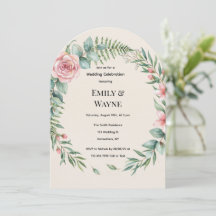 Greenery Arch With Pink Flowers Romantic Wedding