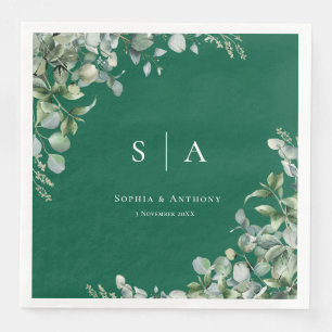 Greenery Australia Wedding Napkins, forest green Napkin