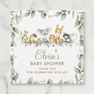 Greenery Australian Animals Baby Shower Thank You  Favour Tags