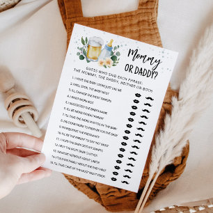 Greenery Baby Is Brewing Mommy Or Daddy Game Invitation