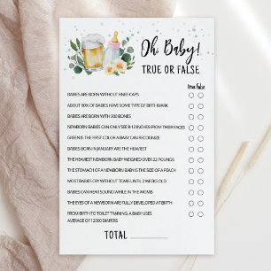 Greenery Baby Is Brewing True Or False Game Pink