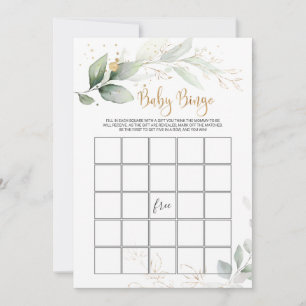 Greenery Baby Shower Bingo/Traits Games Invitation