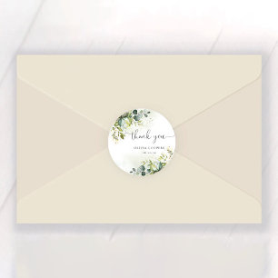 Greenery Baby Shower Classic Round Sticker