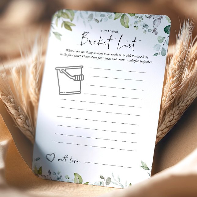 Greenery Baby Shower Game Bucket List (Creator Uploaded)