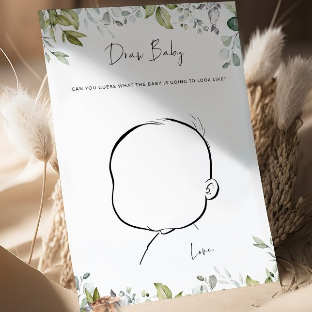 Greenery Baby Shower Game Draw Baby (Creator Uploaded)