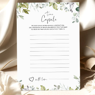 Greenery Baby Shower Game Time Capsule