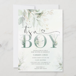 Greenery Baby Shower Invitation