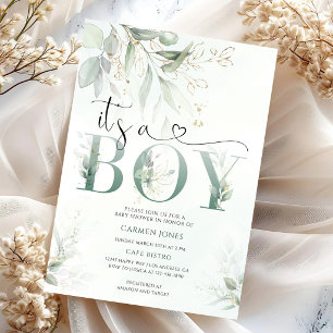 Greenery Baby Shower Invitation
