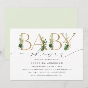 Greenery Baby Shower Invitation