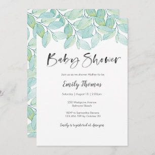 Greenery Baby Shower Invitation - gender neutral
