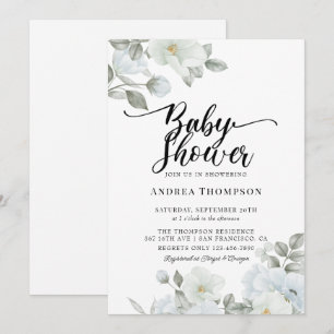 Greenery Baby Shower Invitations