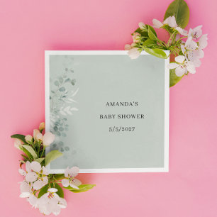 Greenery Baby Shower Napkin