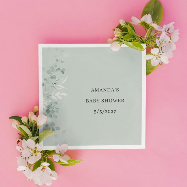 Greenery  Baby Shower Napkin (Creator Uploaded)