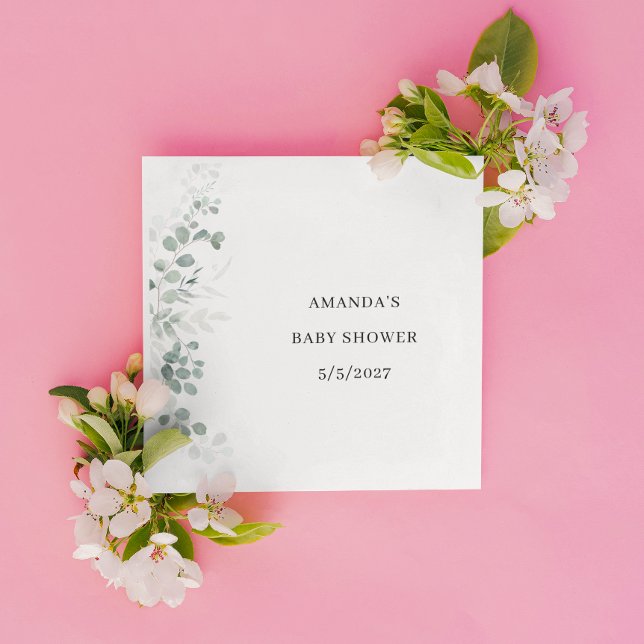 Greenery  Baby Shower Napkin (Creator Uploaded)