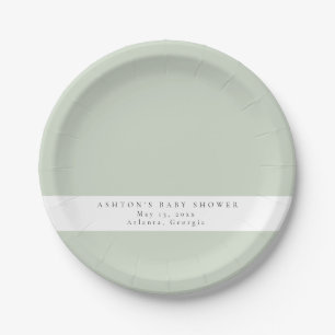 Greenery Baby Shower  Paper Plate