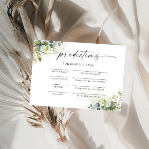 Greenery Baby Shower Predictions Card
