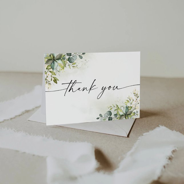 Greenery Baby Shower Thank You Card (Creator Uploaded)